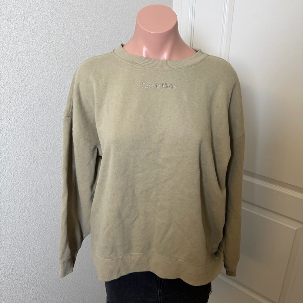 Calvin Klein Performance Crew Beige Sweatshirt Sz M